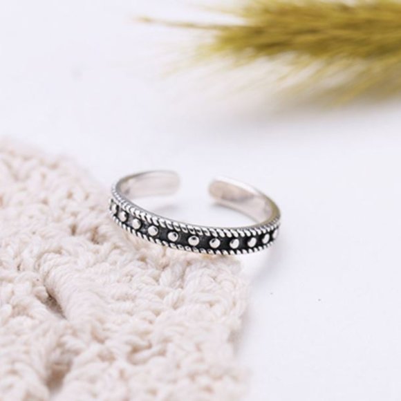 Jewelry - Minimalist 925 Sterling Silver Bead Ring Dainty Thin Stackable Everyday